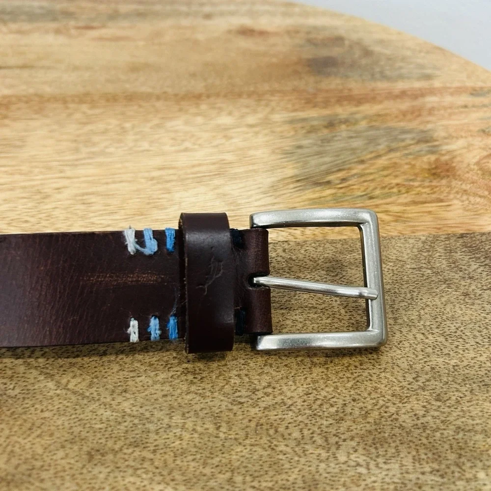 Tommy Bahama XL 42-44 Brown Leather Dress Belt Men's 1.25